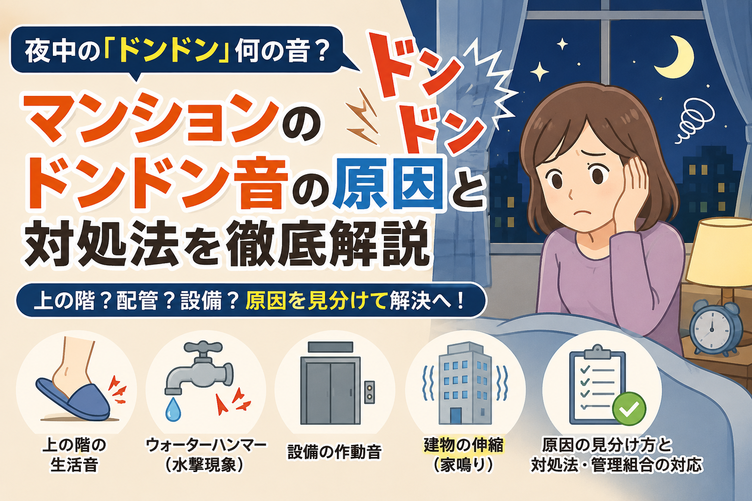 マンション ドンドン 何の音?夜中に突然響く衝撃音の原因と対処法を徹底解説 マンション ドンドン 何の音?夜中に突然響く衝撃音の原因と対処法を徹底解説