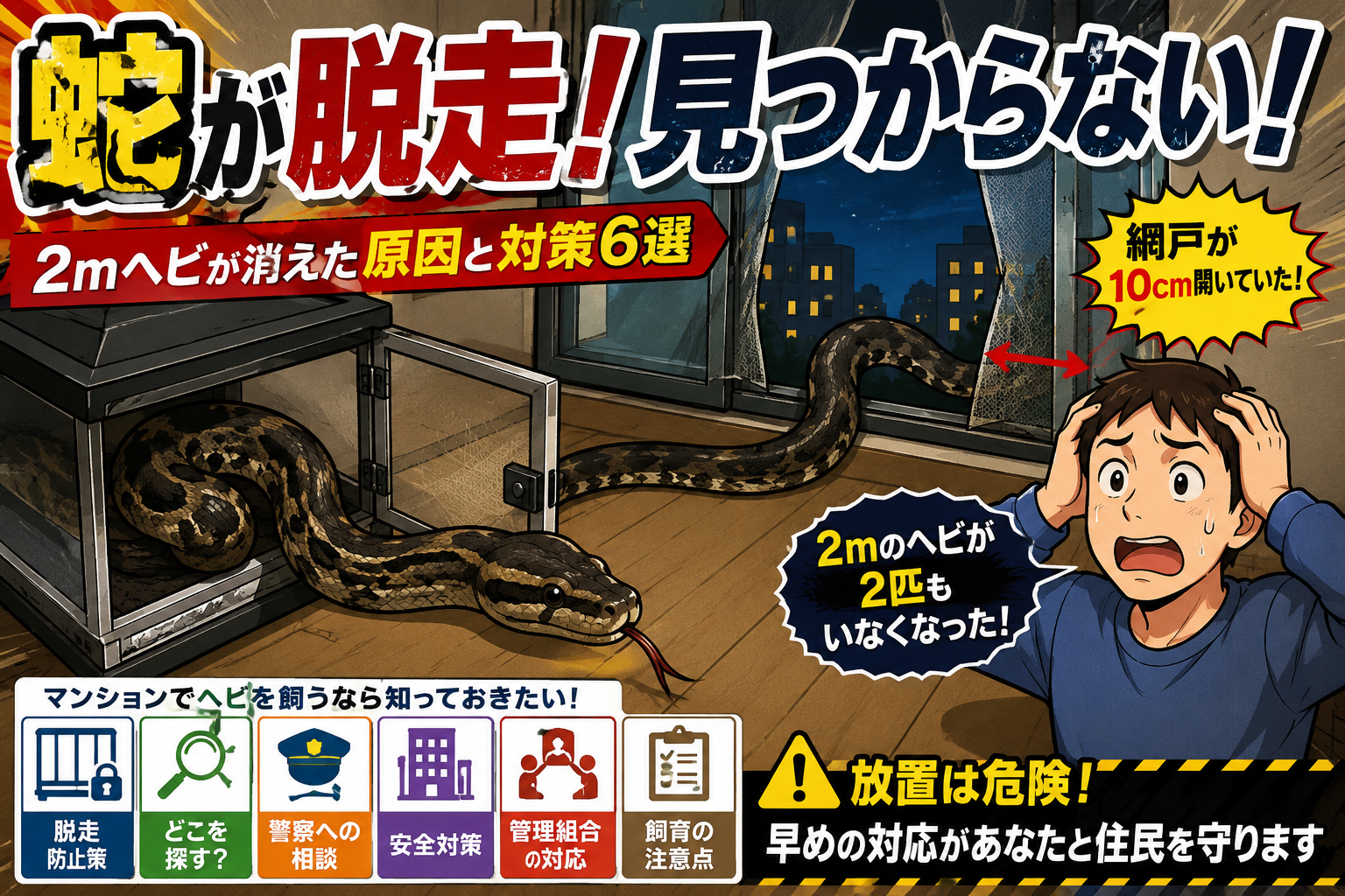 蛇が脱走！見つからない！2mヘビが消えた原因と対策6選