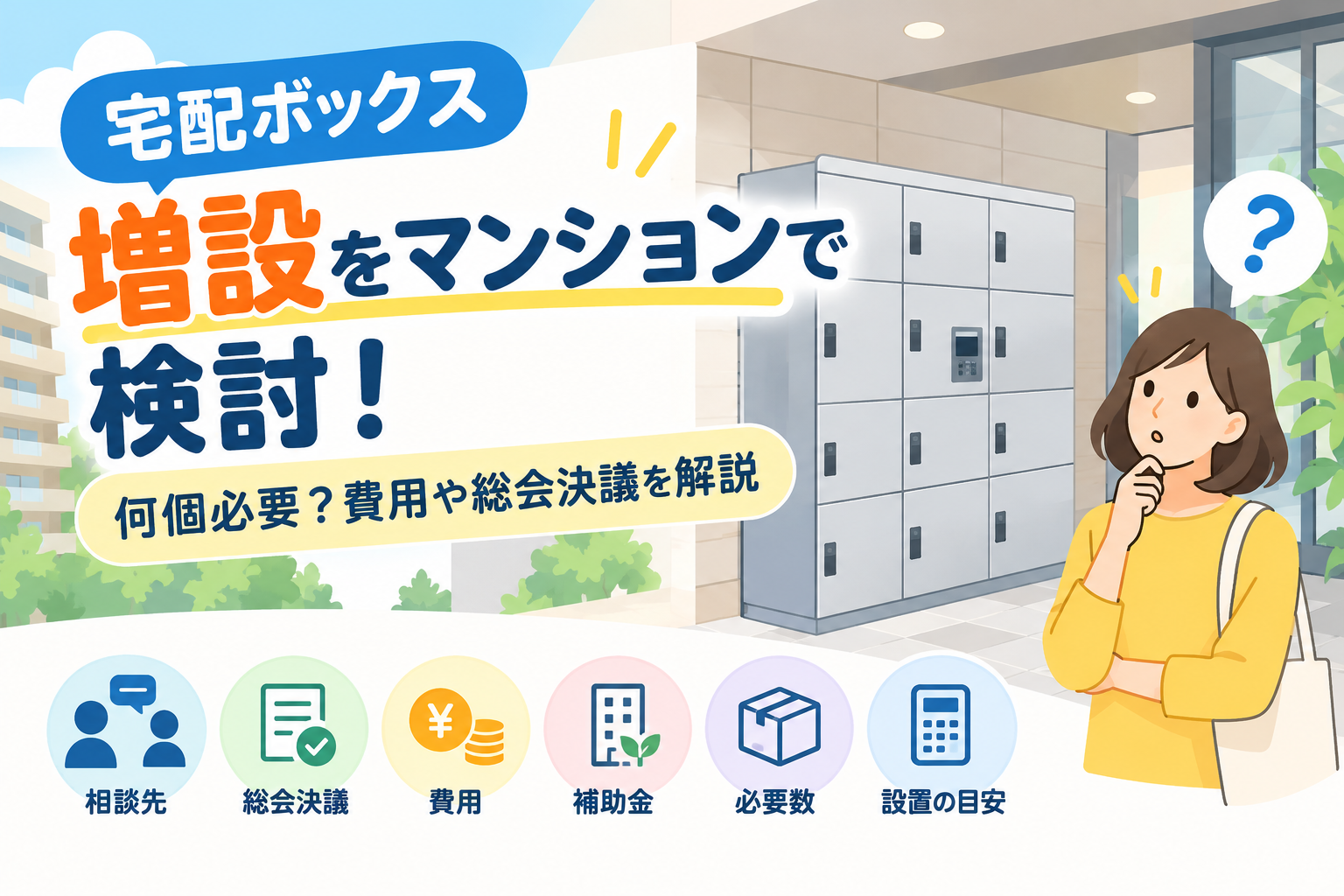 宅配ボックスの増設をマンションで行うには?費用や必要数、総会決議を解説 宅配ボックスの増設をマンションで行うには?費用や必要数、総会決議を解説