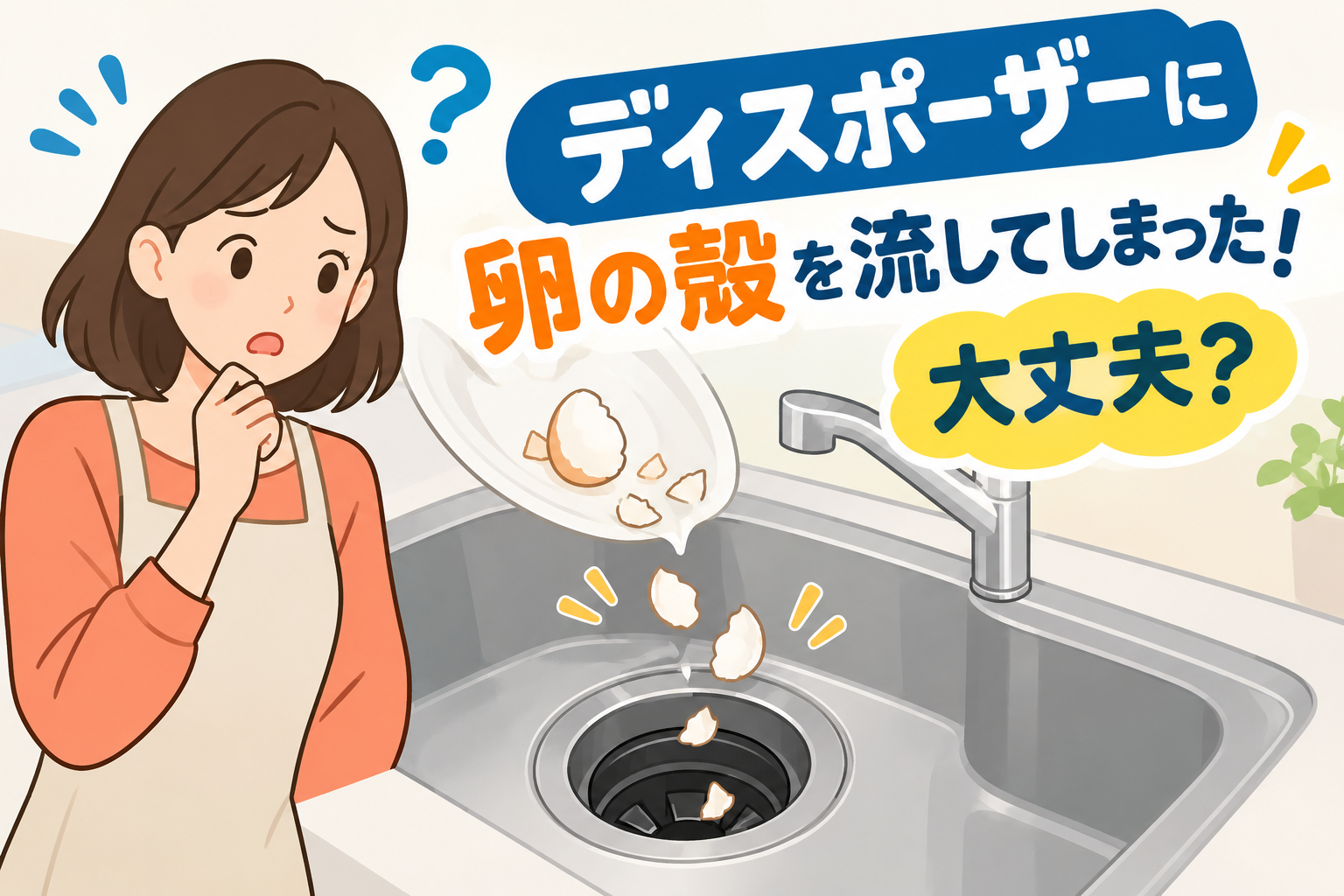 ディスポーザーに卵の殻を流してしまった！大丈夫？原因と対処法を解説