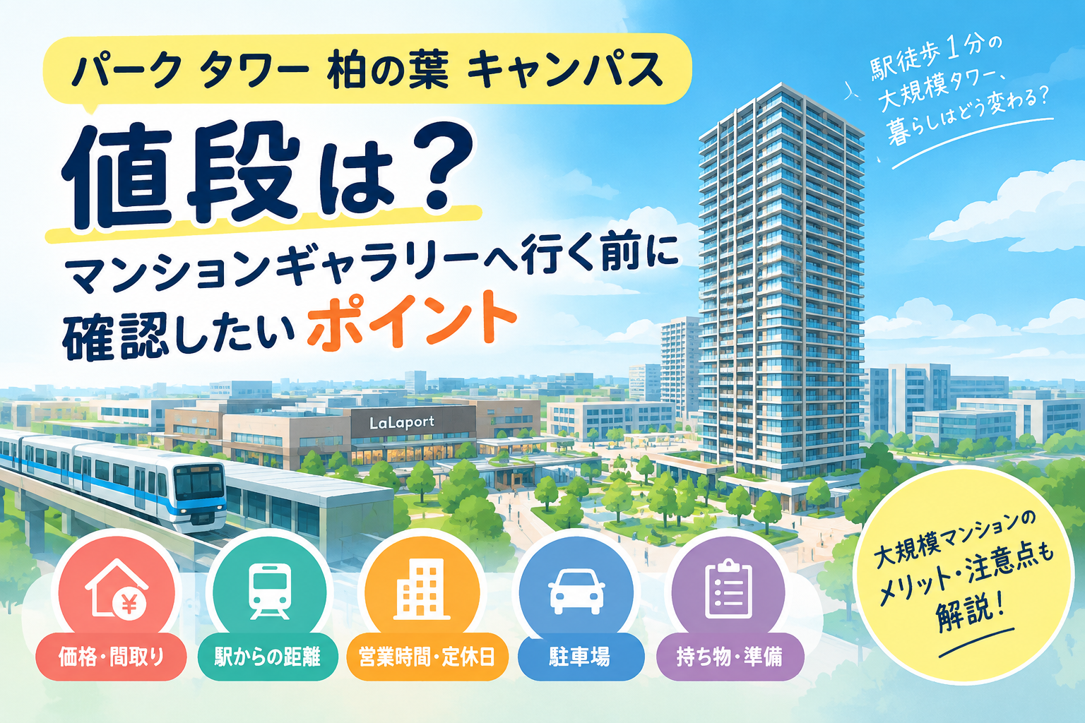 パークタワー柏の葉キャンパスの値段は？マンションギャラリーへ行く前に確認したいポイント