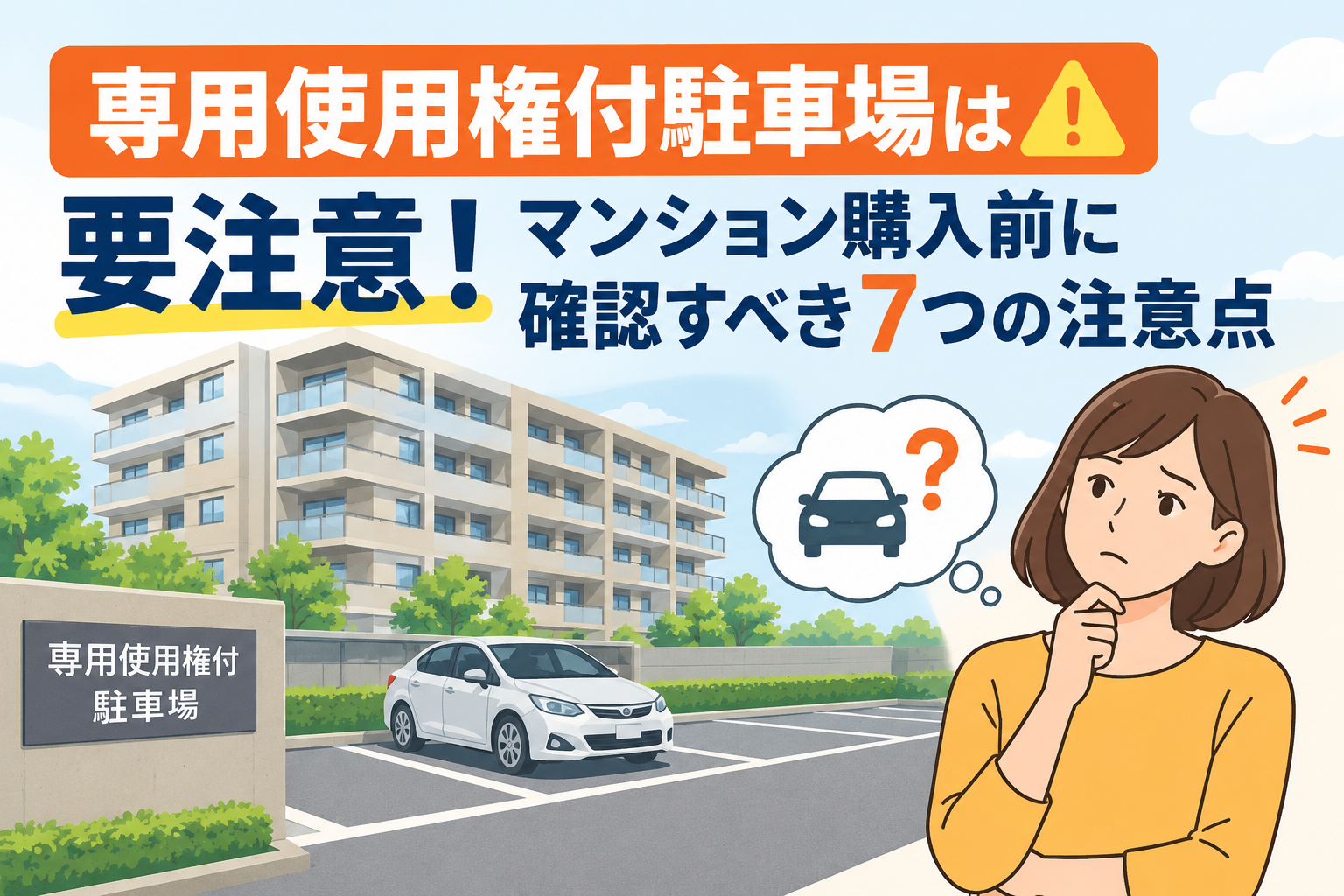 専用使用権付駐車場は要注意！マンション購入前に確認すべきポイント