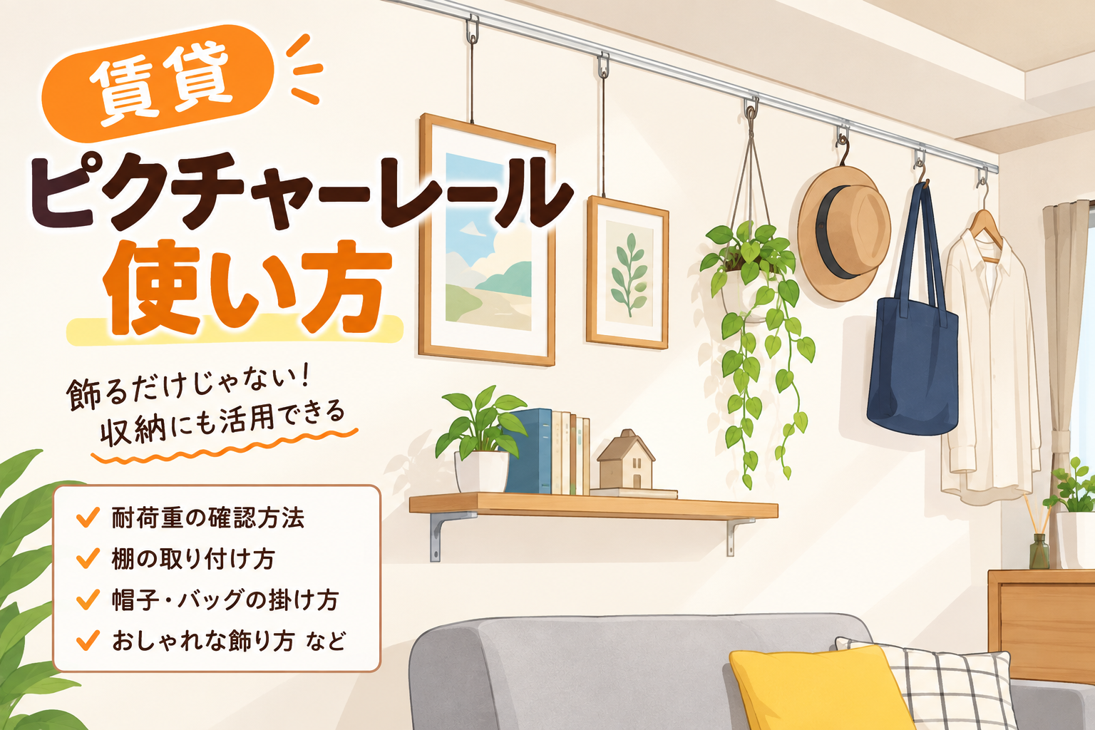 賃貸のピクチャーレールはどう使う?基本の使い方を解説 賃貸のピクチャーレールはどう使う?基本の使い方を解説