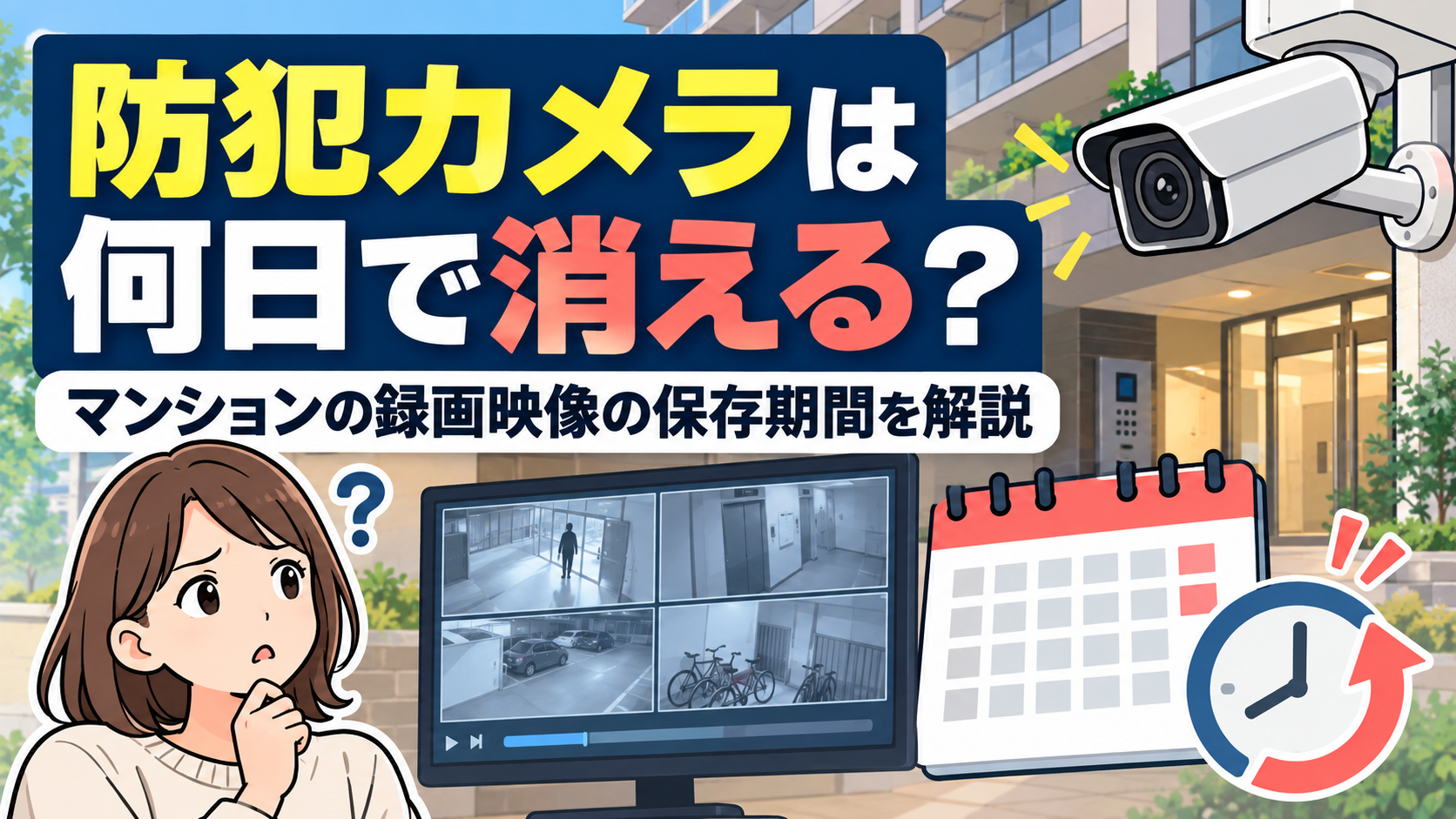 防犯カメラは何日で消える？知らないと間に合わない録画映像の保存期間