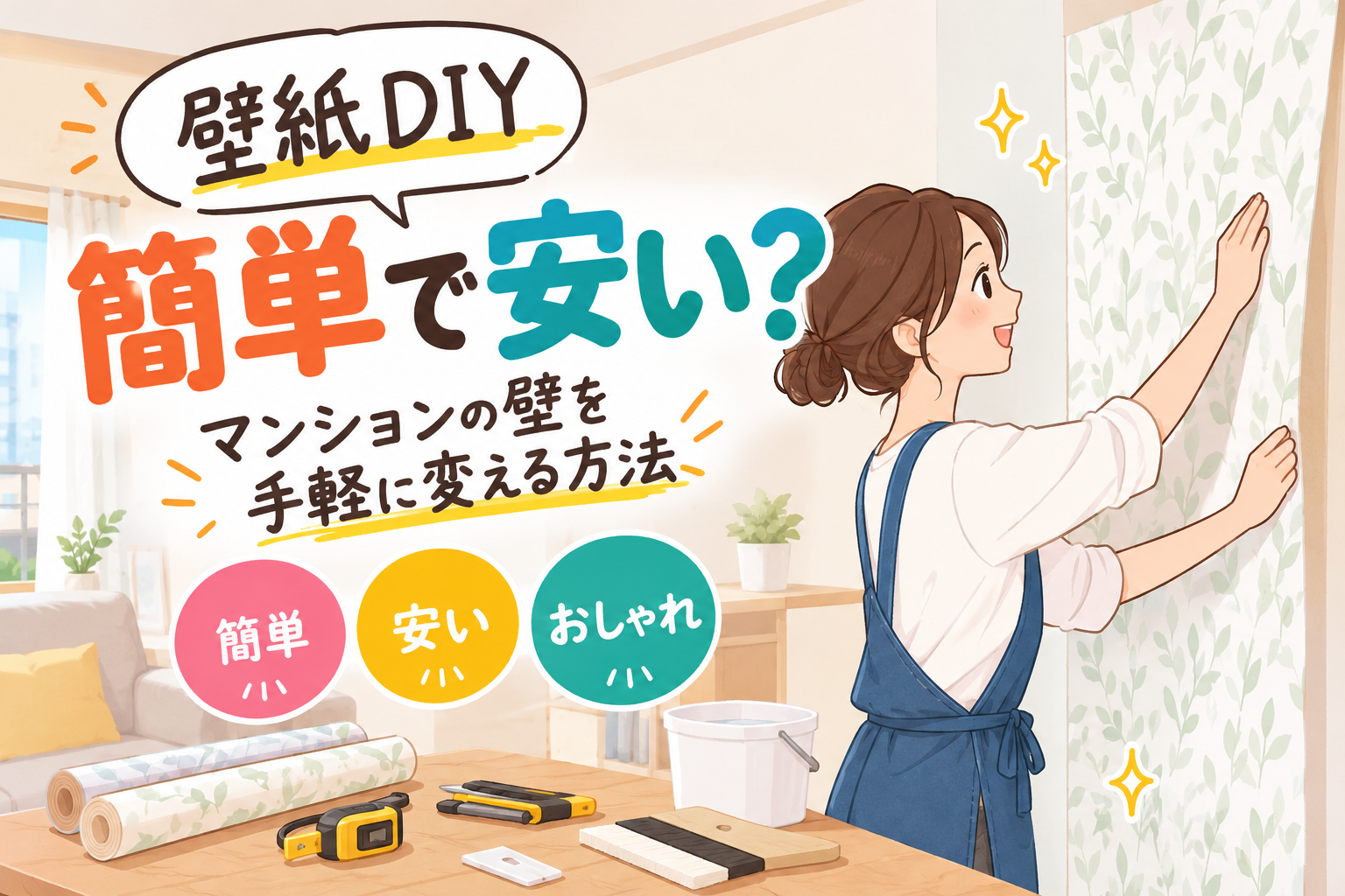 壁紙DIYは簡単で安い？マンションの壁を手軽に変える方法